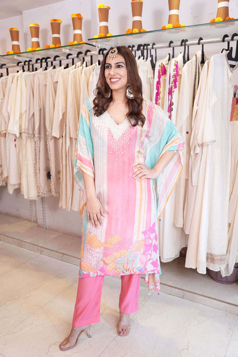 Pearl Pink Kaftan Set